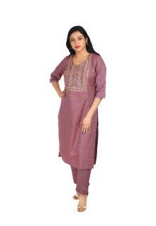 Purple Chic Cotton Comfort Kurti With Pant for Women