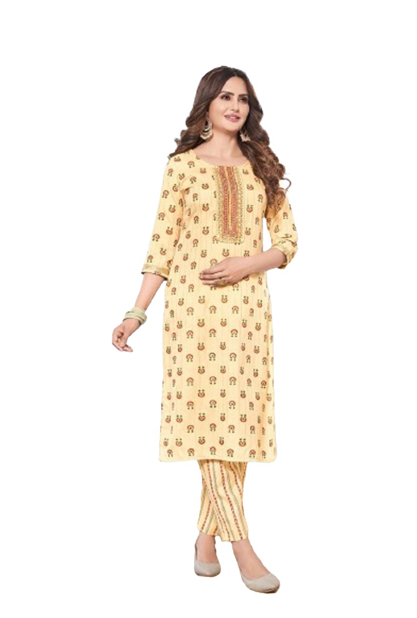 REYON PRINT KURTI PANT 