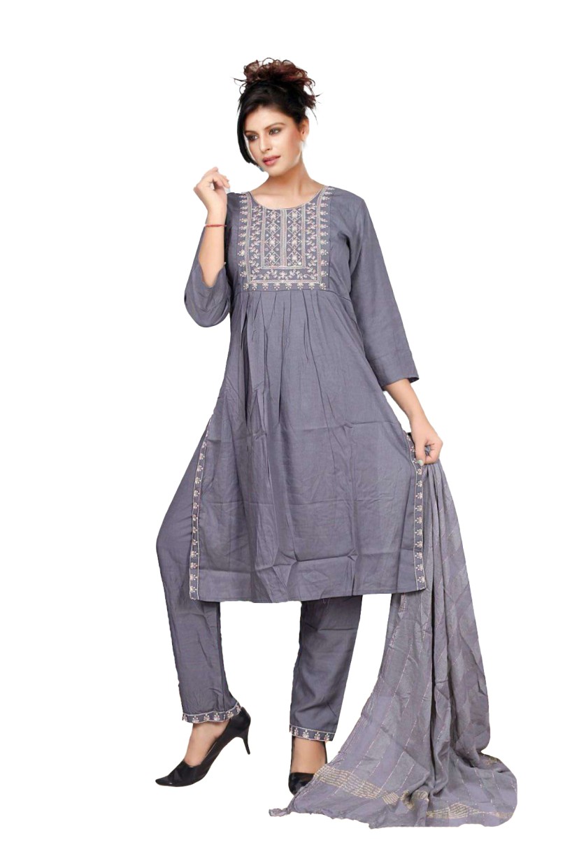 Rayon Embroidery Kurti with pant