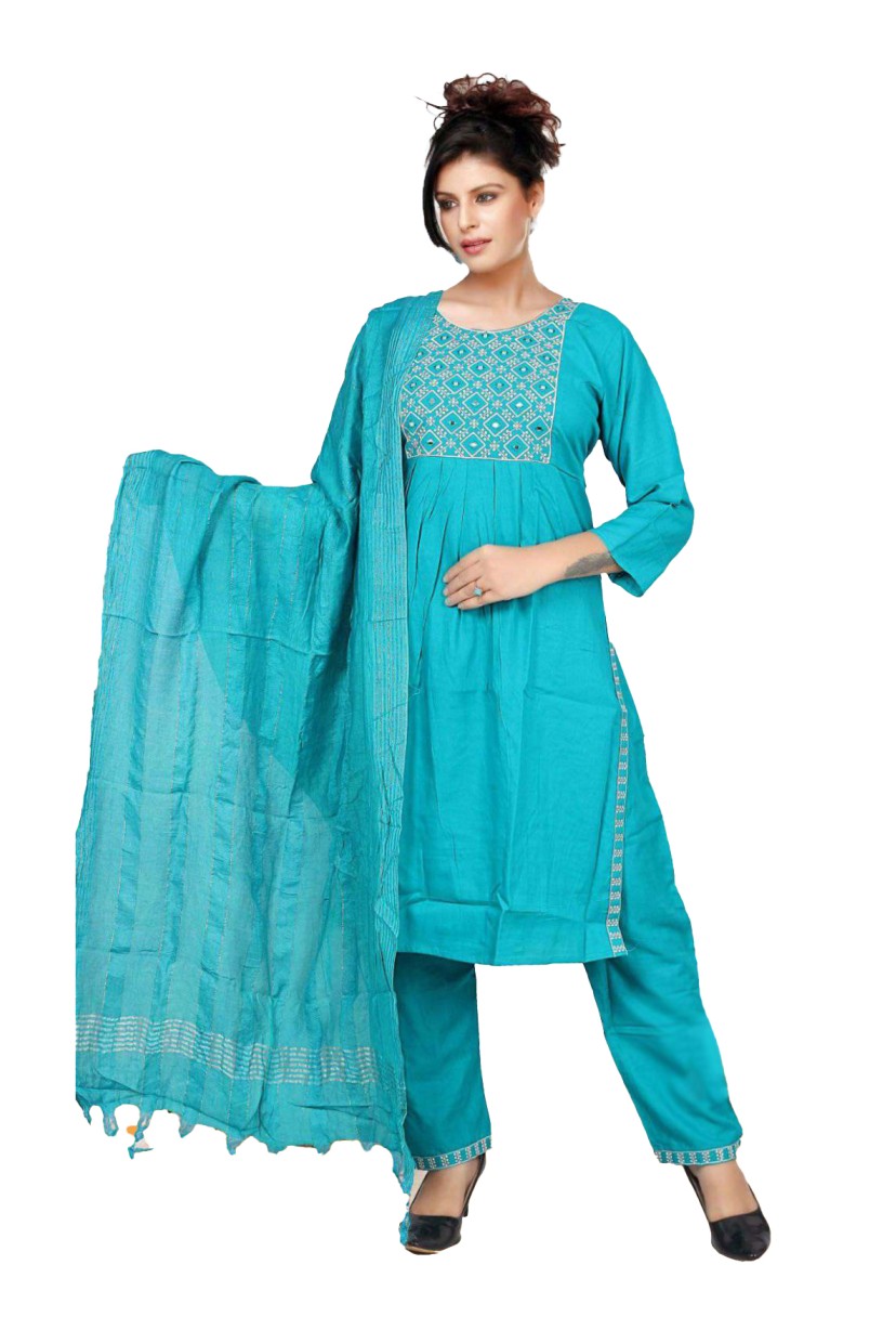 Rayon Embroidery Kurti with pant