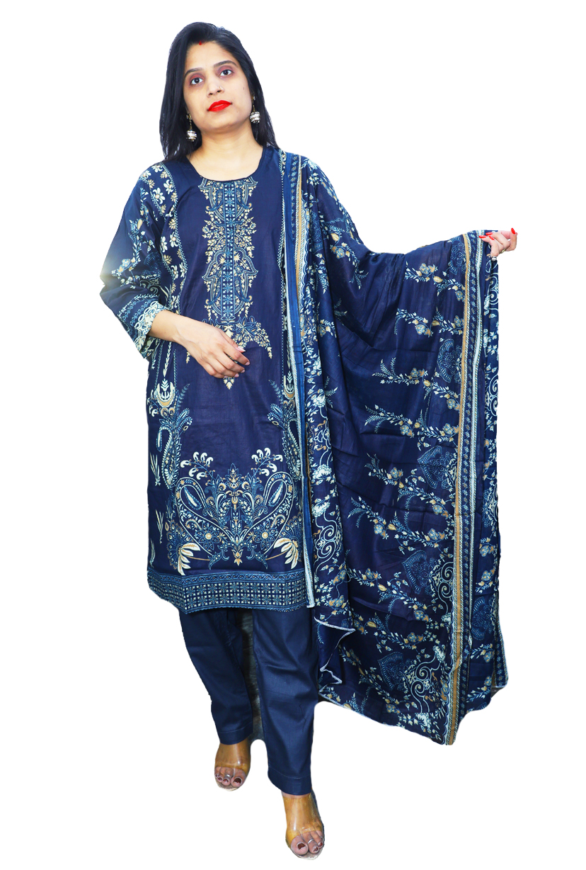 Degital Print Pakistani Suits Cotton Fabric 