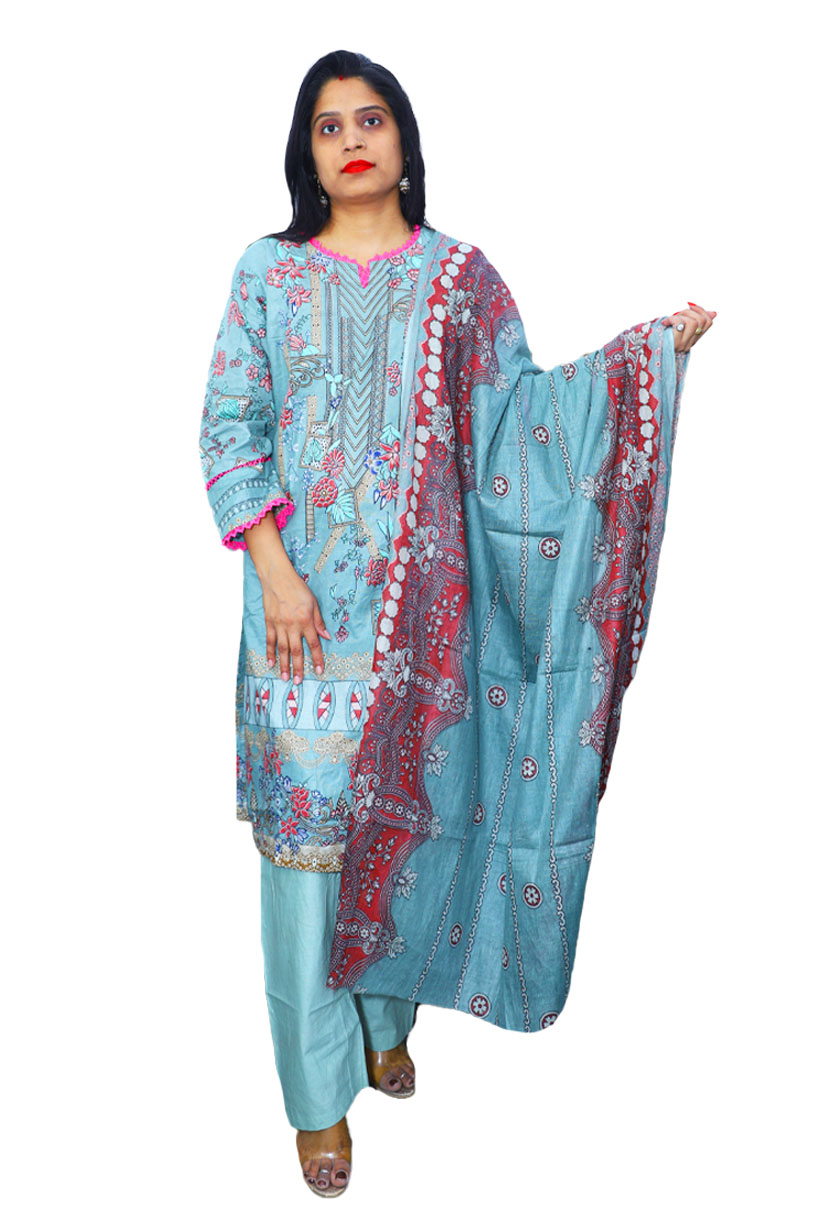 Degital Print Pakistani Suits Cotton Fabric