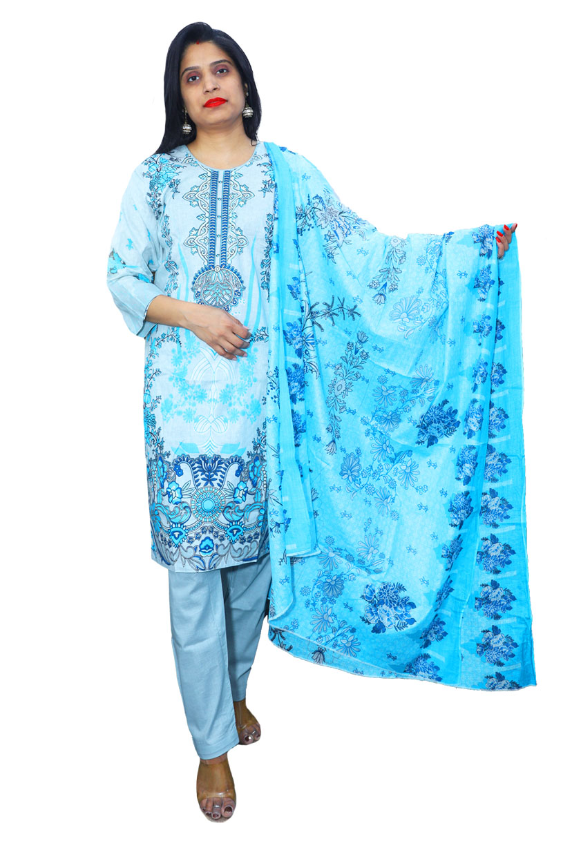 Degital Print Pakistani Suits Cotton Fabric