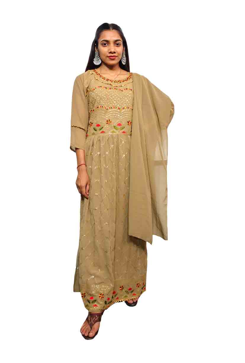 Naira Cut Suit Georgette