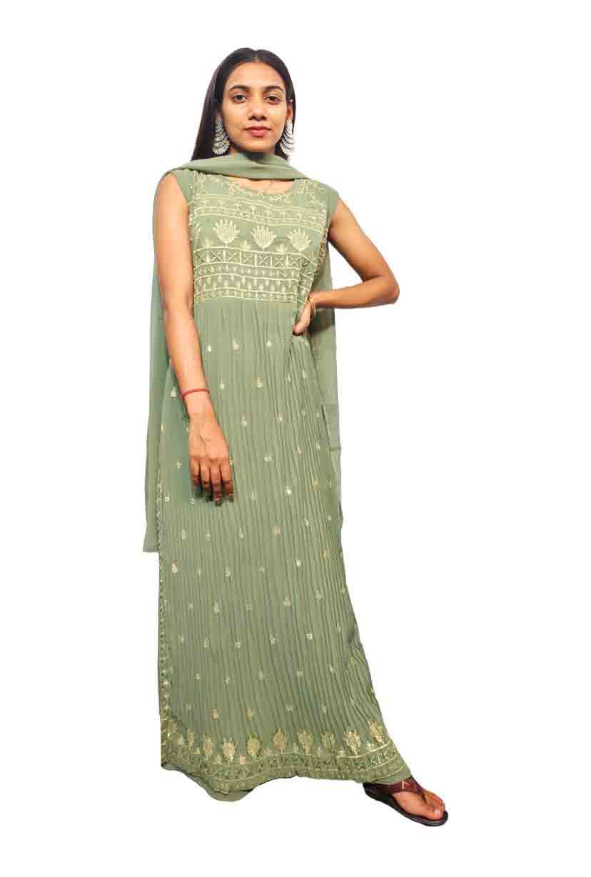 Naira Cut Suit Georgette