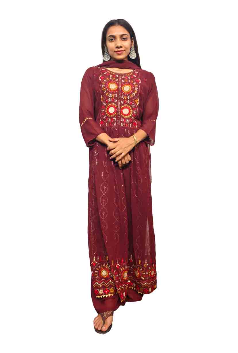 Naira Cut Suit Georgette