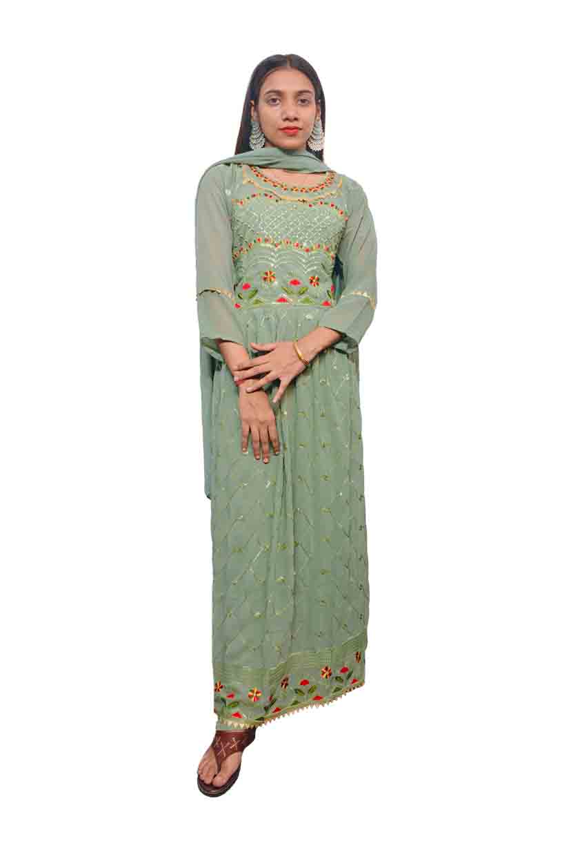 Naira Cut Suit Georgette