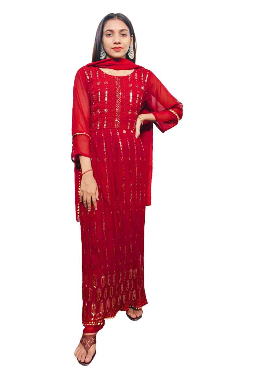 Naira Cut Suit Georgette