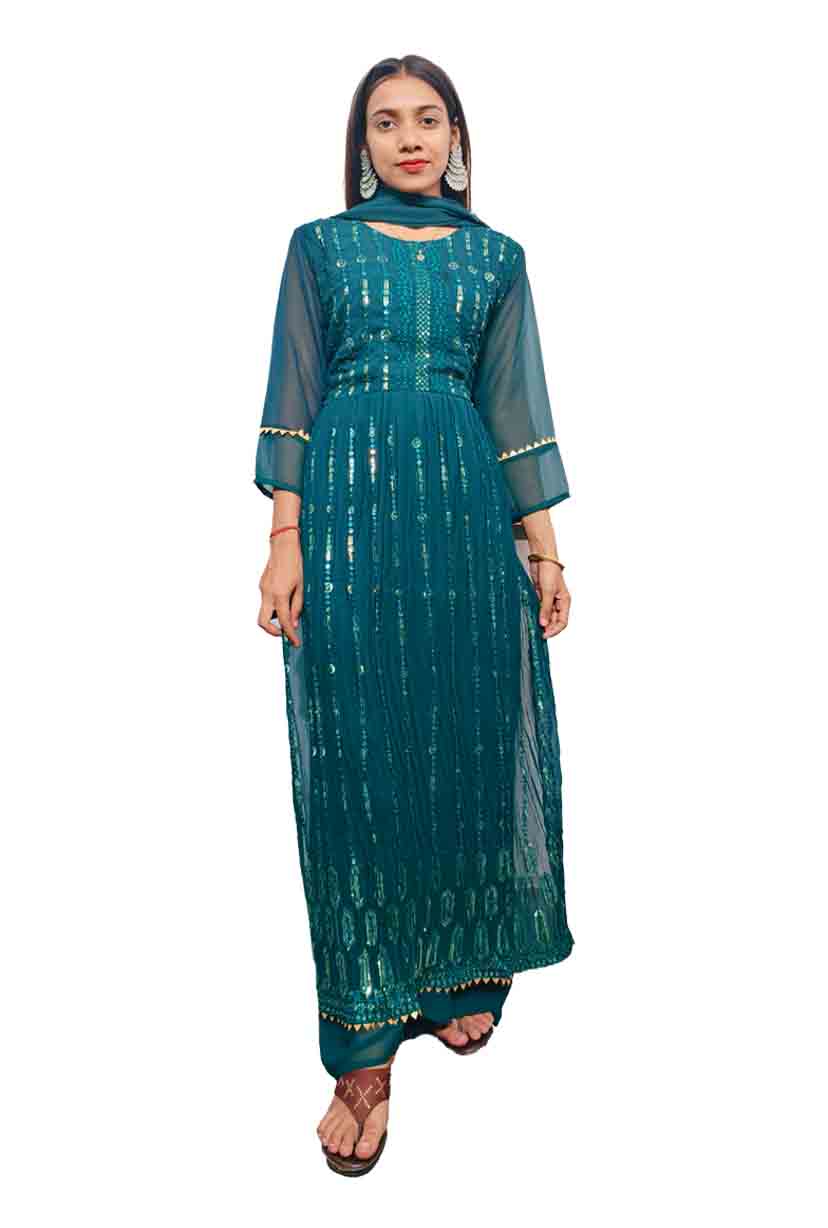 Naira Cut Suit Georgette