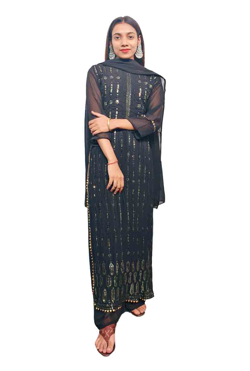 Naira Cut Suit Georgette