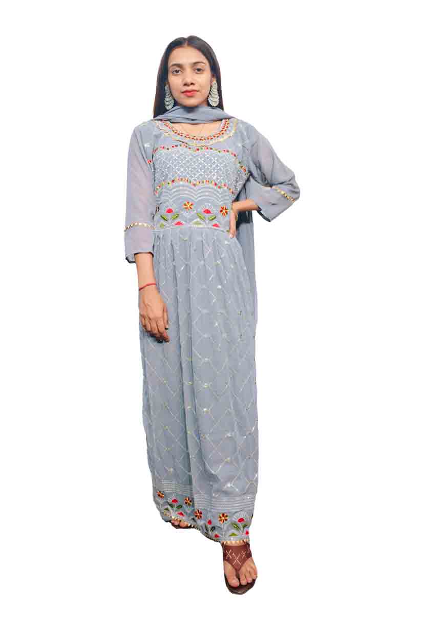 Naira Cut Suit Georgette