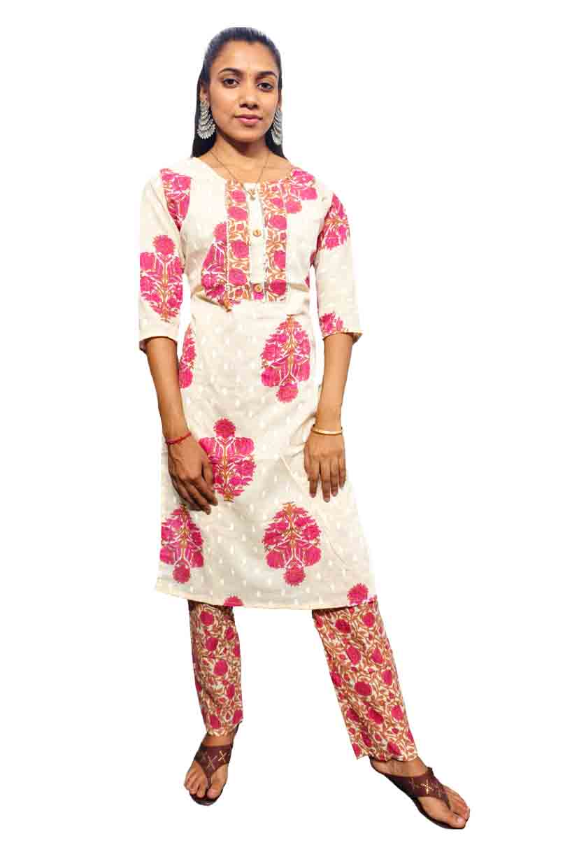 Beautiful Cotton Kurti with Pant Set