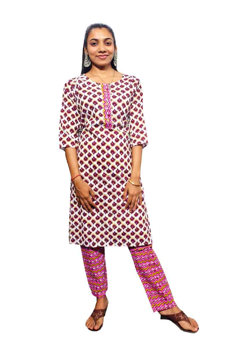 Beautiful Cotton Kurti with Pant Set