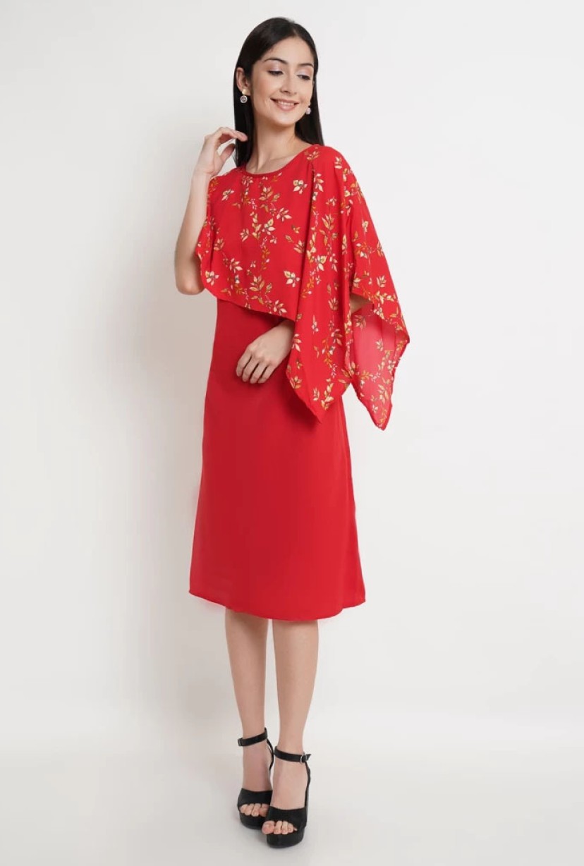 Women A-line Red Dress