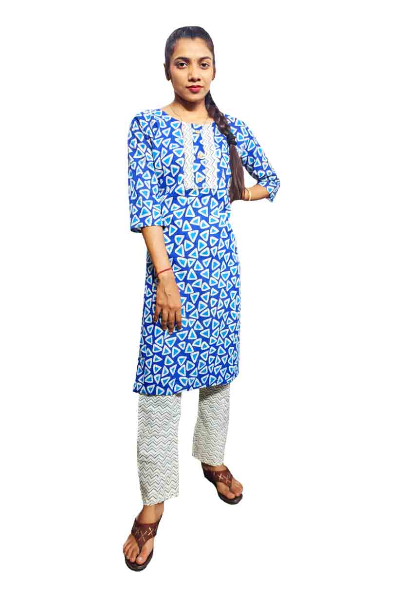 Beautiful Cotton Kurti with Pant Set