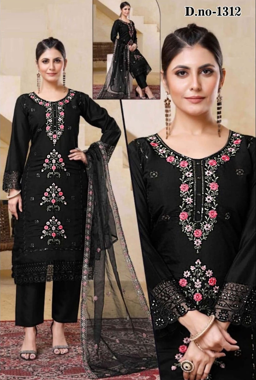 Pakistani Suit Black with Embroidery