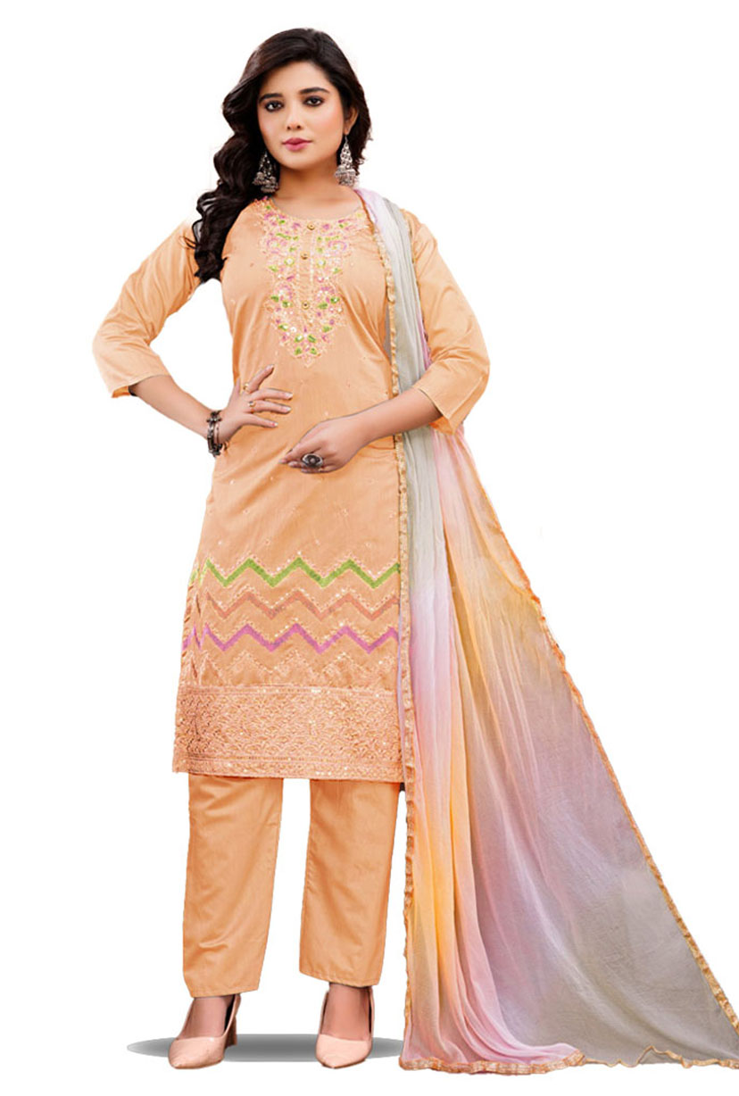 Party Wear Silk Kurti Pant Set