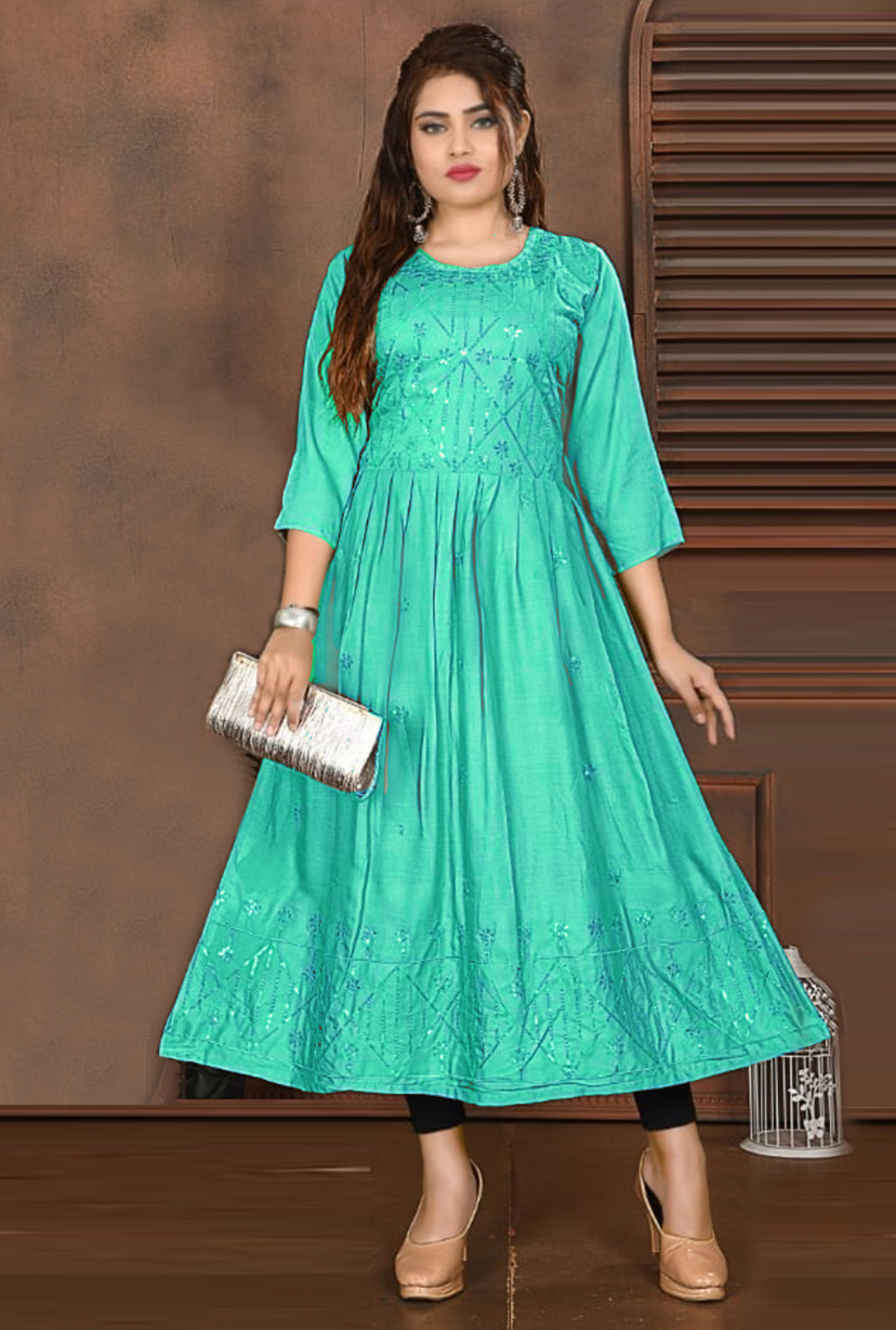 Ghera Kurti Embroidery Work