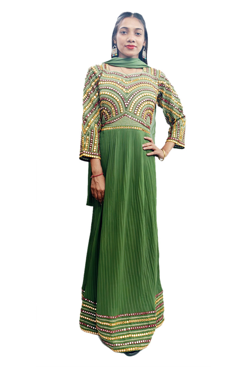 Party Wear Gown with Embroidery Work