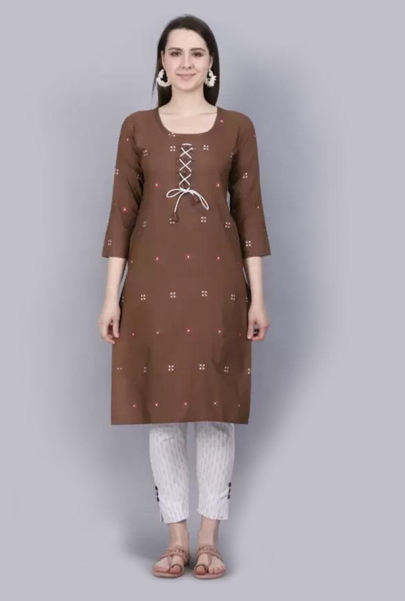 Women's Kurti with Pant Set Cotton Fabric