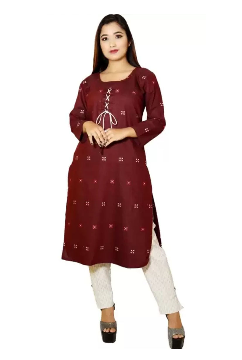 Women's Kurti with Pant Set Cotton Fabric