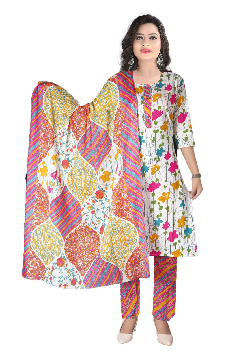 Cotton Kurti Pant with Duppatta