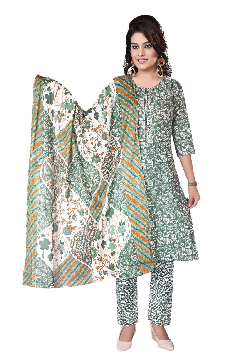 Cotton Kurti Pant with Duppatta