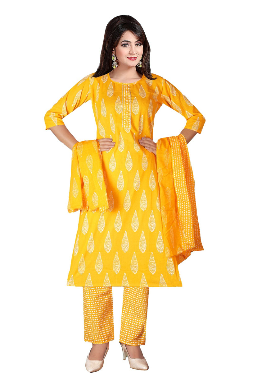 Cotton Kurti Pant with Duppatta