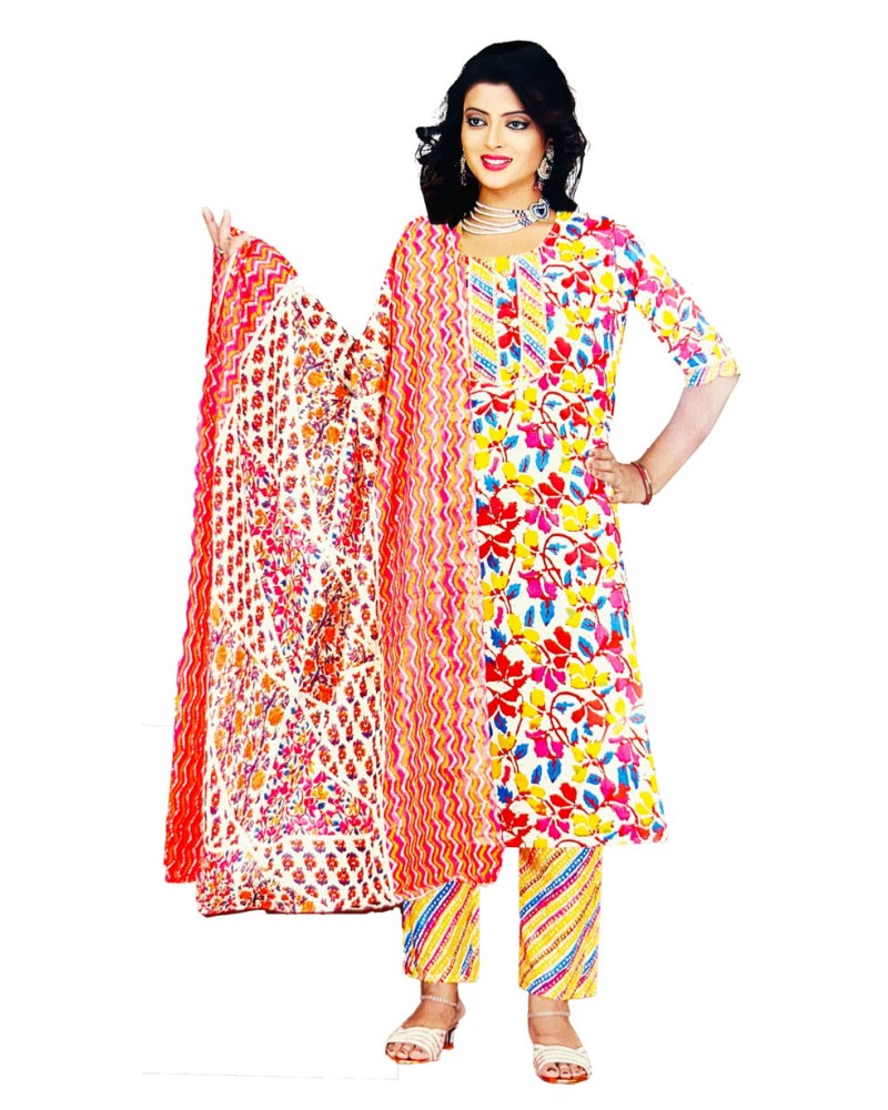 Cotton Kurti Pant with Duppatta