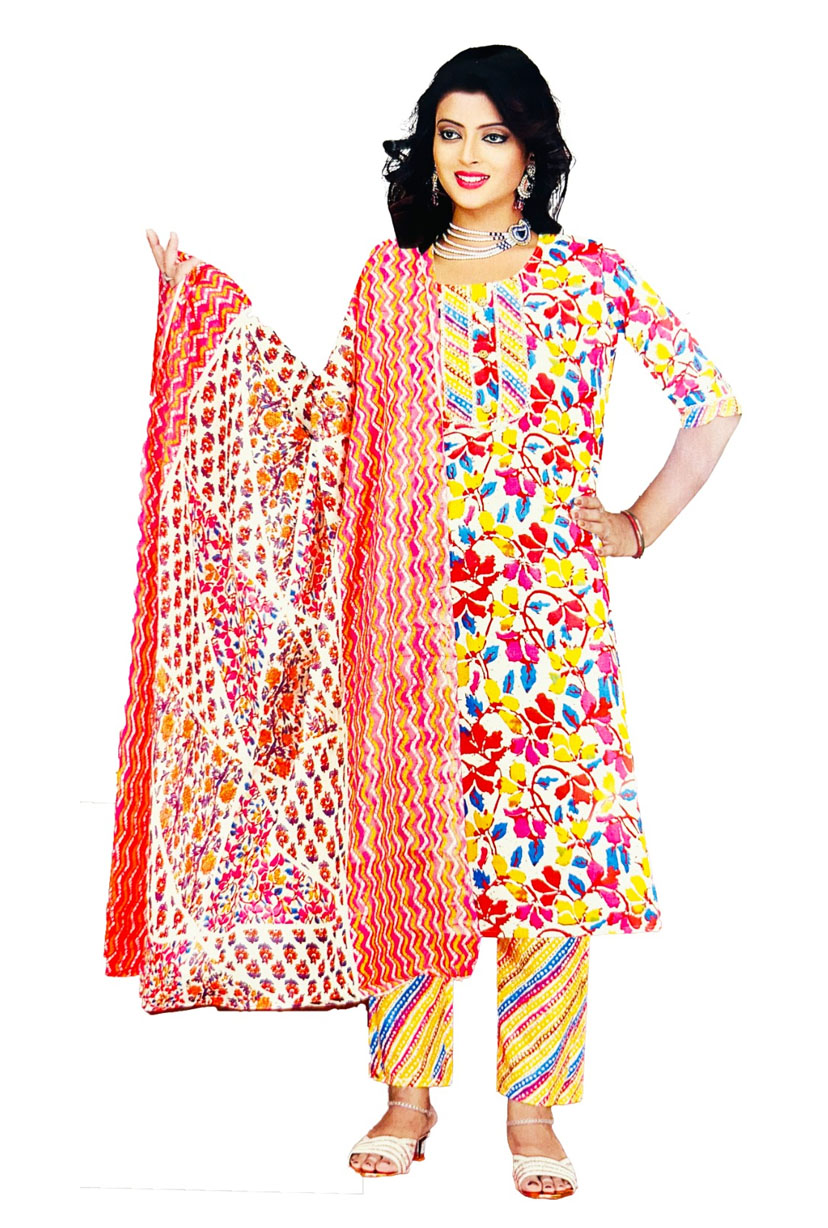 Cotton Kurti Pant with Duppatta