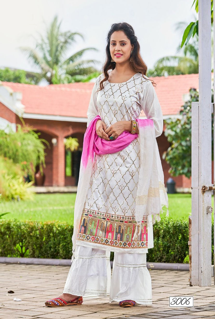 Pure Chanderi Kurti With Sharara