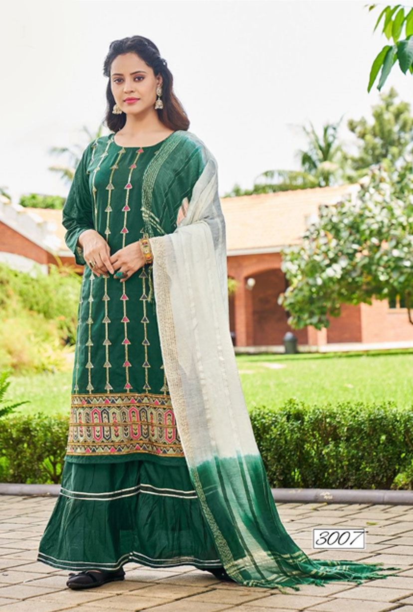 Pure Chanderi Kurti With Sharara